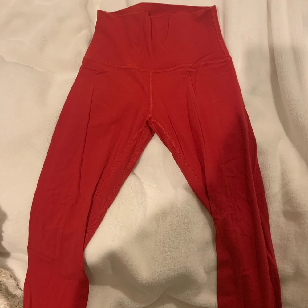Red lululemon leggings, size 4